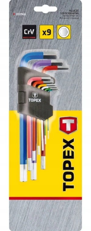 KLUCZE IMBUSOWE HEX ZESTAW IMBUS 1,5-10 TOPEX