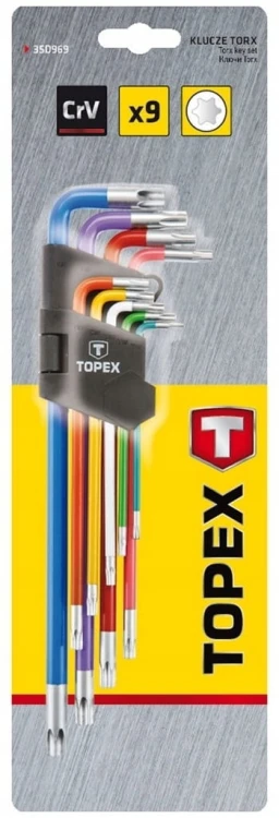 KLUCZE IMBUSOWE TORX DŁUGIE IMBUS T10-T50 TOPEX