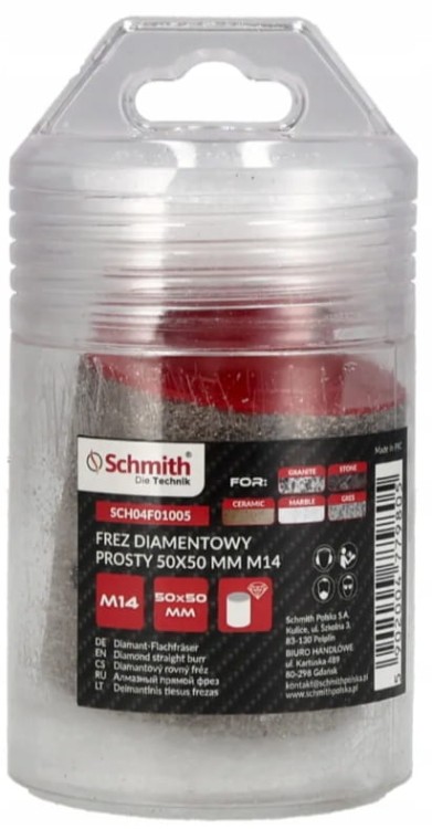 FREZ DIAMENTOWY PROSTY WIERTŁO DO GRESU GLAZURY TARNIK 50mm M14 SCHMITH