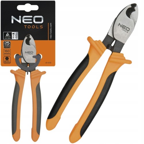 SZCZYPCE TNĄCE OBCINAK DO CIĘCIA KABLI MIEDZIANYCH ALUMINIOWYCH 160mm NEO