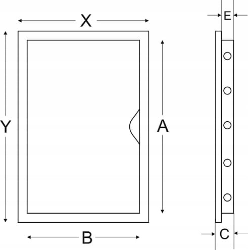 DRZWICZKI REWIZYJNE GRAFITOWE ABS 300X400 30X40