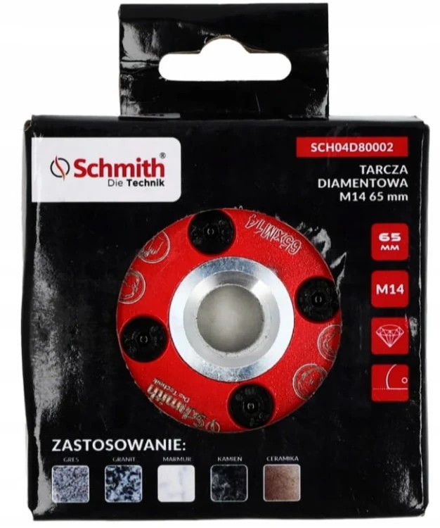 TARCZA DIAMENTOWA M14 65mm DO PODCINANIA GRESU PŁYTEK SCHMITH