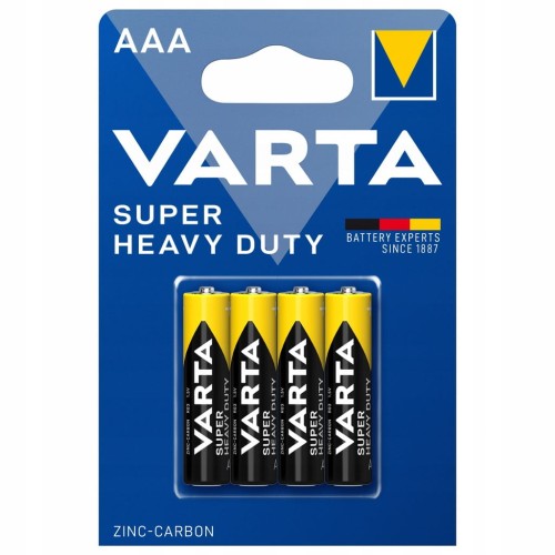 BATERIE VARTA AAA R3 1,5V CYNKOWO-WĘGLOWE PALUSZKI SUPER HEAVY DUTY 4 szt