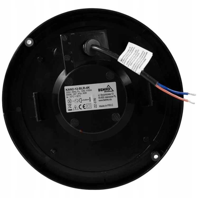 PANEL LED PLAFON OKRĄGŁY OPRAWA 18W 4000K 1750LM IP54 CZARNY