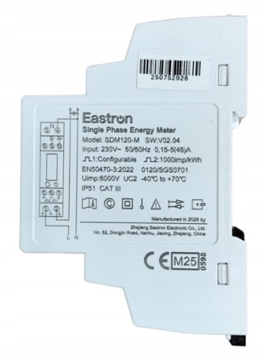 LICZNIK ENERGII 1 FAZOWY DWUKIERUNKOWY JEDNOFAZOWY MODBUS LCD MID