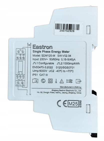 LICZNIK ENERGII 1 FAZOWY DWUKIERUNKOWY JEDNOFAZOWY MODBUS LCD MID