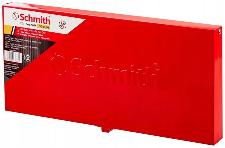 BITY KOMPLET BIT HEX TORX SPLINE ZESTAW 40szt W METALOWEJ WALIZCE SCHMITH