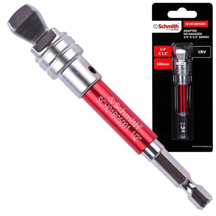 ADAPTER DO NASADEK NASADKA UCHWYT 1/4" x 1/2" 100mm SCHMITH