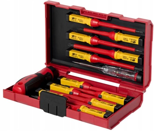 WKRĘTAKI IZOLOWANE ŚRUBOKRĘTY VDE WKRĘTAK DO 1000V ZESTAW 13szt SCHMITH