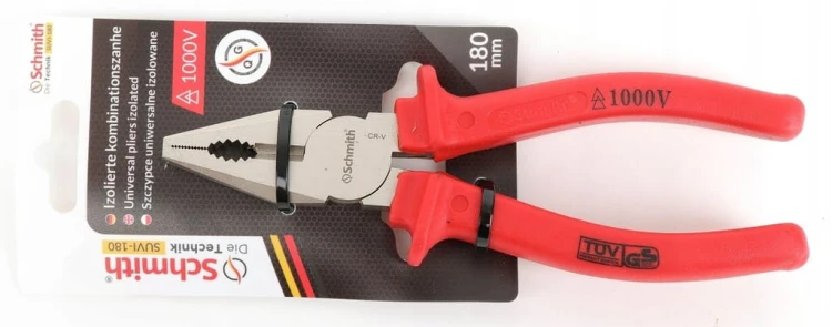 SZCZYPCE KOMBINERKI UNIWERSALNE 180mm IZOLOWANE DO 1000V TUV SCHMITH