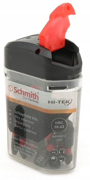 BITY UDAROWE PZ2 25mm ZESTAW 20szt BIT KRZYŻOWY KOŃCÓWKA ETUI SCHMITH