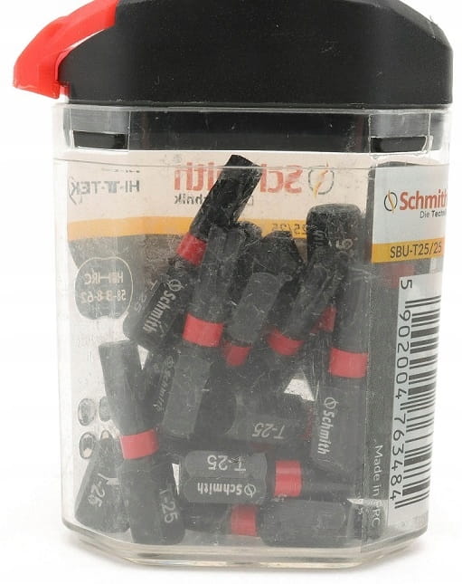 BITY UDAROWE T25 25mm ZESTAW 20szt BIT TORX KOŃCÓWKA ETUI SCHMITH