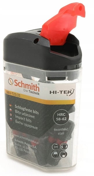 BITY UDAROWE T25 25mm ZESTAW 20szt BIT TORX KOŃCÓWKA ETUI SCHMITH