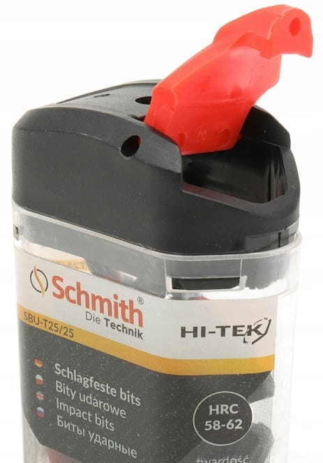 BITY UDAROWE T25 25mm ZESTAW 20szt BIT TORX KOŃCÓWKA ETUI SCHMITH