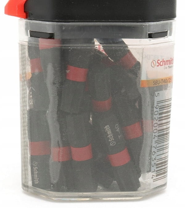 BITY UDAROWE T40 25mm ZESTAW 20szt BIT TORX KOŃCÓWKA ETUI SCHMITH