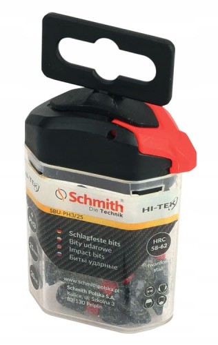 BITY UDAROWE PH3 25mm ZESTAW 20szt BIT KRZYŻOWY W ETUI SCHMITH