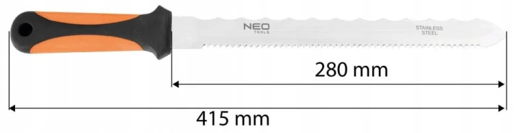 NÓŻ DO CIĘCIA WEŁNY MINERALNEJ STYROPIANIU WATY 415mm DWA OSTRZA NEO