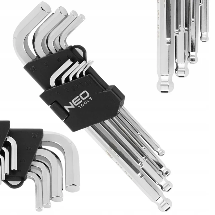 KLUCZE IMBUSOWE HEX IMBUS 1,5-10 MAGNETYCZNY ZESTAW 9szt Z KULKĄ NEO