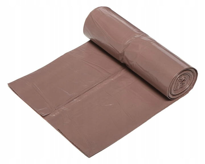 WORKI NA ODPADY ŚMIECI 120L LDPE BRĄZOWE Z TAŚMA 10szt UNIWERSALNE NEO