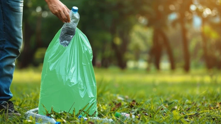 WORKI NA ODPADY ŚMIECI 60L LDPE ZIELONE Z TAŚMA 10szt UNIWERSALNE NEO