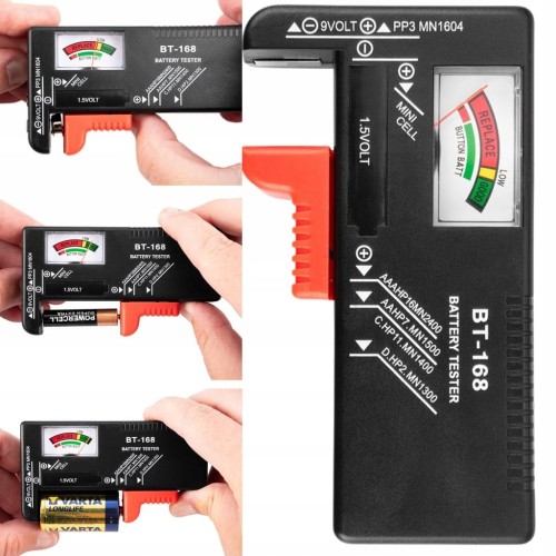 TESTER MIERNIK DO BATERII AKUMULATORÓW ANALOGOWY BATERIA AA AAA R14 R20 NEO