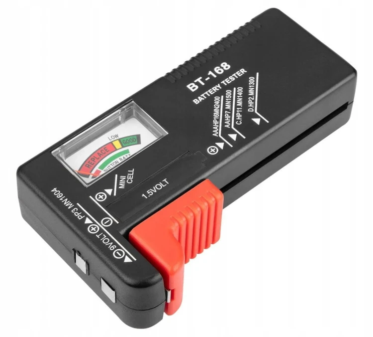 TESTER MIERNIK DO BATERII AKUMULATORÓW ANALOGOWY BATERIA AA AAA R14 R20 NEO