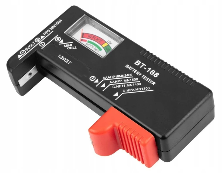 TESTER MIERNIK DO BATERII AKUMULATORÓW ANALOGOWY BATERIA AA AAA R14 R20 NEO