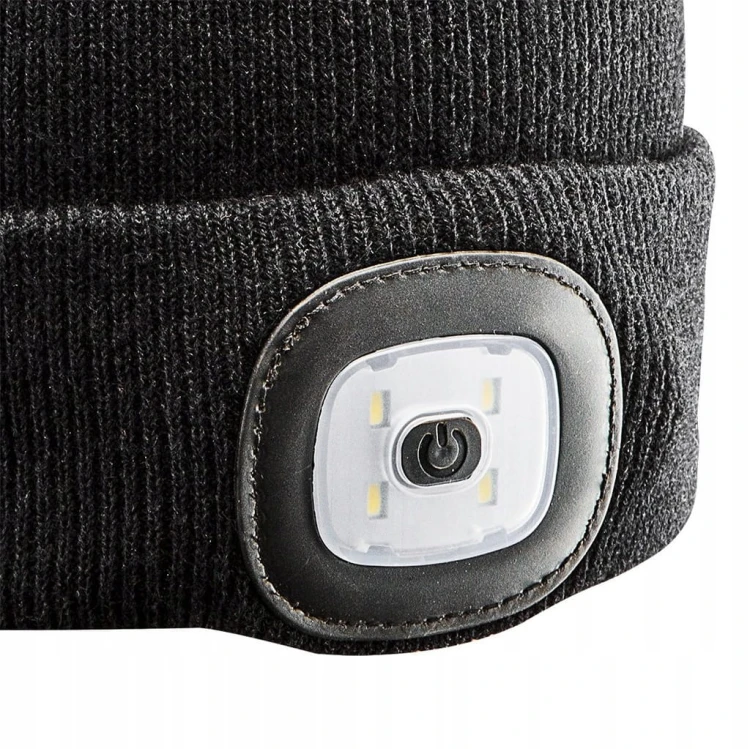 CZAPKA ZIMOWA Z LATARKĄ LED LATARKA CZOŁOWA ŁADOWANA USB CZOŁÓWKA NEO