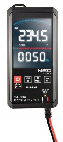 MIERNIK PRĄDU NAPIĘCIA MULTIMETR CYFROWY LCD DOTYKOWY Z LATARKĄ NEO