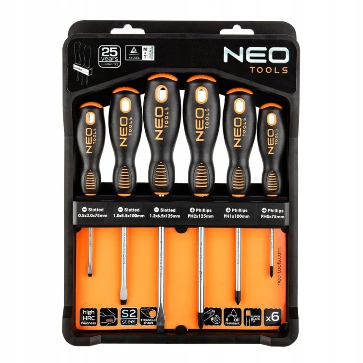 WKRĘTAKI Z MAGNESEM ŚRUBOKRĘTY ZESTAW 6szt NEO
