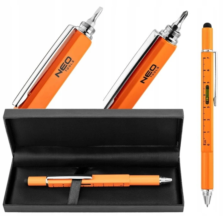 DŁUGOPIS MULTITOOL 5W1 WKRĘTAK POZIOMICA NEO