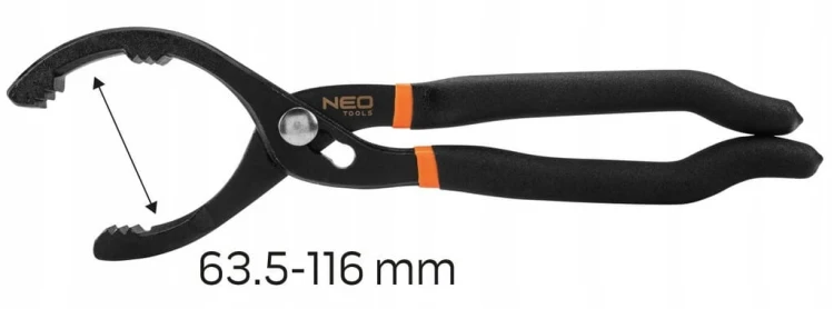 KLUCZ ODGIĘTY SZCZYPCOWY 20° DO FILTRÓW OLEJU 63.5-116mm SZCZYPCE NEO