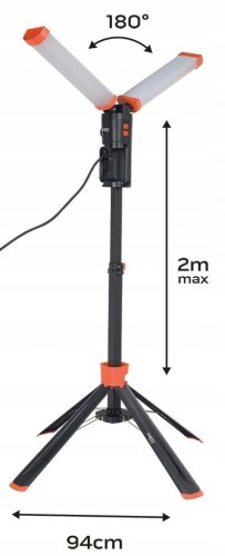 LAMPA HALOGEN NAŚWIETLACZ SMD LED 2x40W NA STATYWIE 360st IP54 SKŁADANA NEO