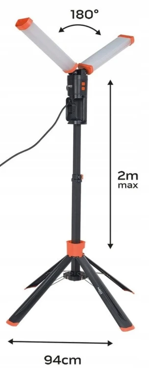 LAMPA HALOGEN NAŚWIETLACZ SMD LED 2x40W NA STATYWIE 360st IP54 SKŁADANA NEO