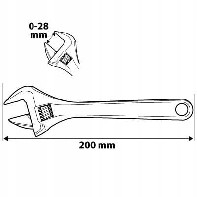 KLUCZ NASTAWNY SZWEDZKI 200mm 0-28mm SZWED NEO