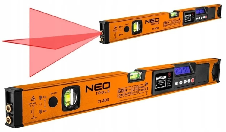 POZIOMICA 60cm ELEKTRONICZNA Z WYŚWIETLACZEM LCD LASEROWA ALUMINIOWA NEO