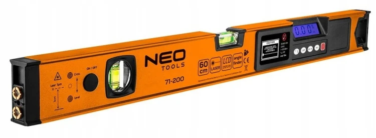 POZIOMICA 60cm ELEKTRONICZNA Z WYŚWIETLACZEM LCD LASEROWA ALUMINIOWA NEO