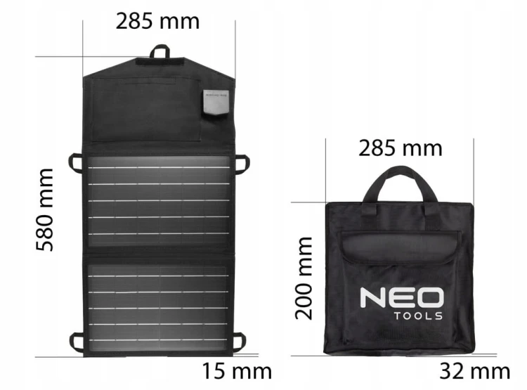 ŁADOWARKA SŁONECZNA PANEL SOLARNY 15W 2xUSB NEO