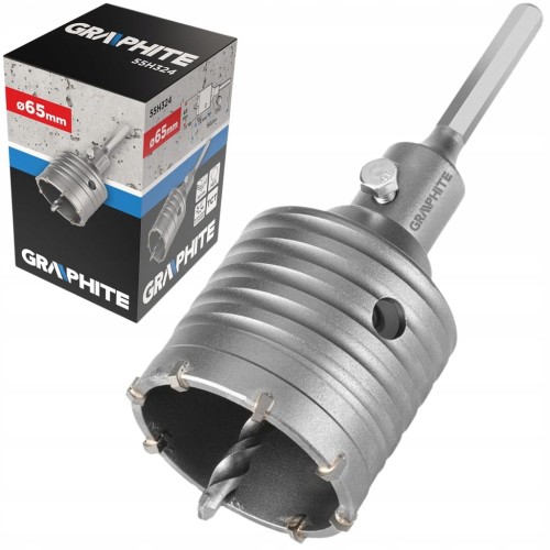 OTWORNICA WIDIOWA DO BETONU KORONKA 65mm HEX Z ADAPTEREM Z PILOTEM
