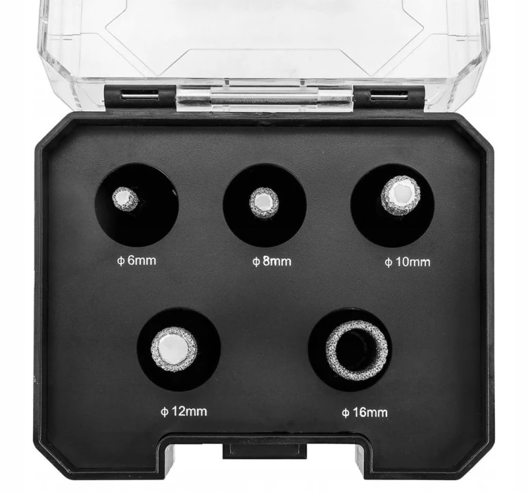 OTWORNICA DIAMENTOWA KORONKA M14 ZESTAW 6-16mm DO GLAZURY GRESU CEGŁY ETUI