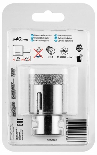 OTWORNICA DIAMENTOWA KORONKA M14 40mm DO GLAZURY GRESU CEGŁY