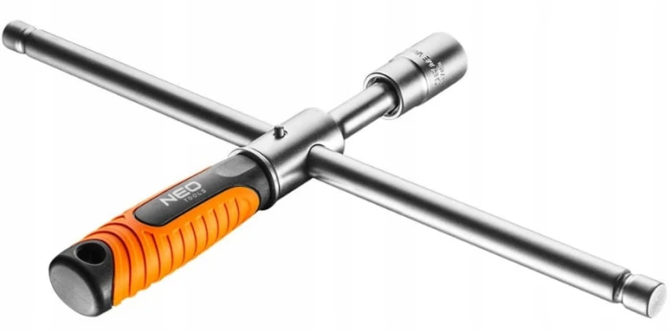 KLUCZ DO KÓŁ NASADKA 17mm 19mm 1/2" SKŁADANY KRZYŻAK DWUSTRONNA NASADKA TUV