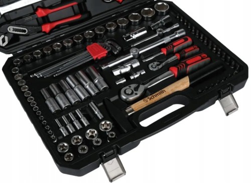 ZESTAW NARZĘDZI KLUCZY NASADOWYCH 1/2" 1/4" 122szt MŁOTEK WKRĘTAKI SCHMITH