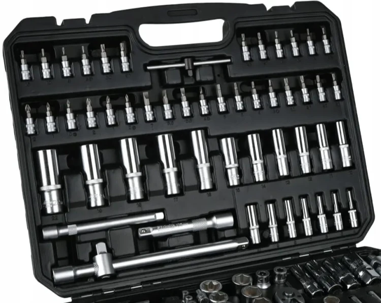 ZESTAW KLUCZY NASADOWYCH NARZĘDZI 1/2" 1/4" 3/8" 182szt NASADKI SCHMITH