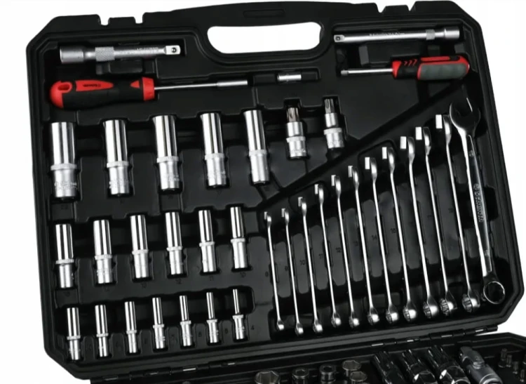 ZESTAW KLUCZY NASADOWYCH NARZĘDZI 1/2" 1/4" 3/8" 222szt NASADKI BIT SCHMITH