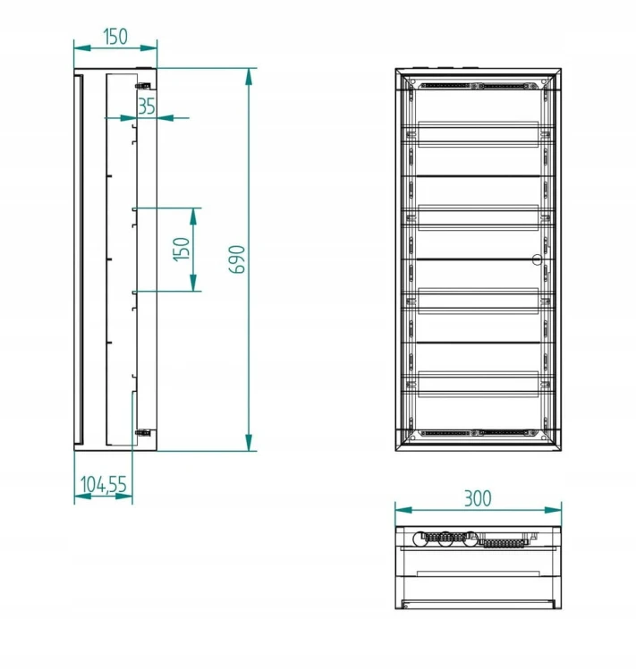 ROZDZIELNICA METALOWA NATYNKOWA SKRZYNKA NA BEZPIECZNIKI 4x12 48M ZAŚLEPKI