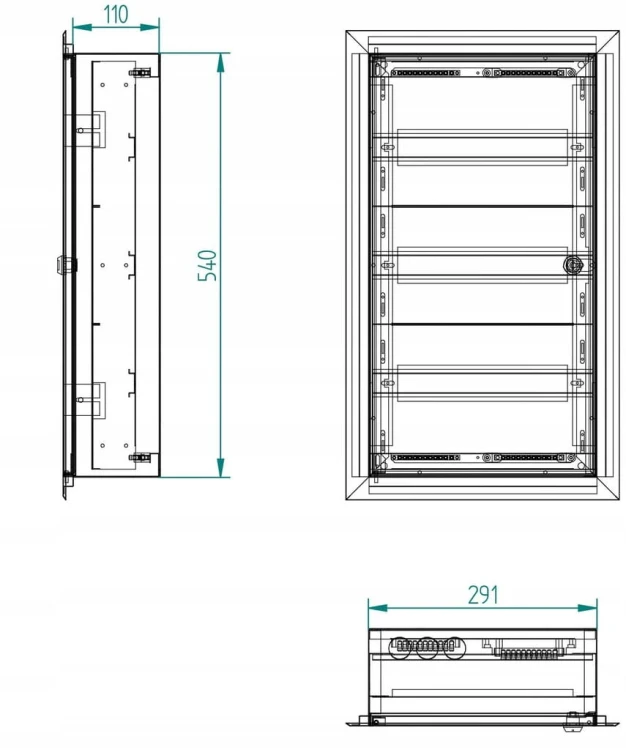 ROZDZIELNICA PODTYNKOWA METALOWA 36M 3x12 RBP