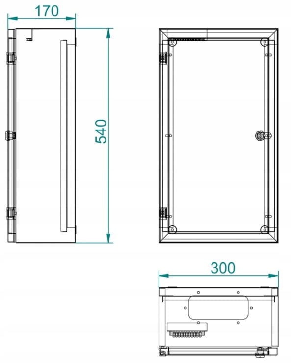 ROZDZIELNICA HERMETYCZNA NATYNKOWA SKRZYNKA METAL 540x300 PŁYTA MONTAŻOWA