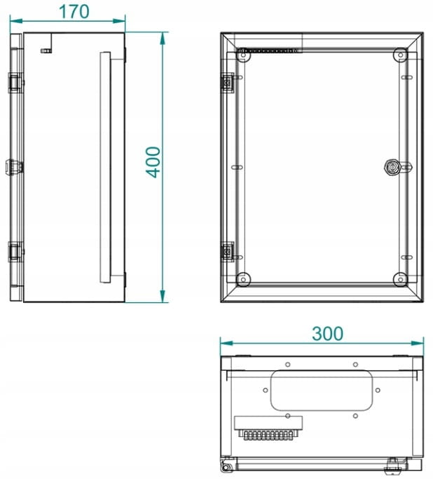 ROZDZIELNICA HERMETYCZNA NATYNKOWA SKRZYNKA METAL 400x300 PŁYTA MONTAŻOWA