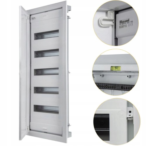 ROZDZIELNICA PODTYNKOWA MODUŁOWA DRZWI METALOWE SKRZYNKA 60 mod. IP40 5x12